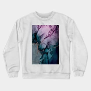 Violet Night - Abstract Alcohol Ink Resin Art Crewneck Sweatshirt